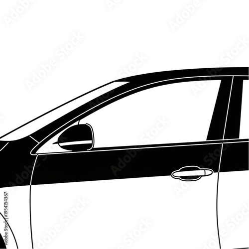 Car Side Door Handle Window Illustration.
