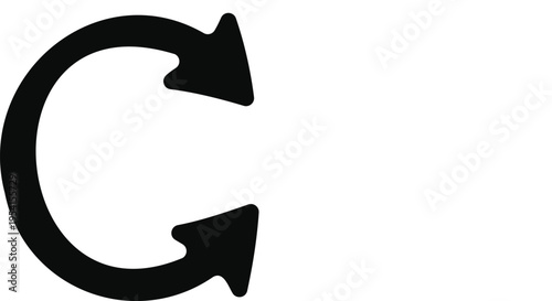 Refresh and reload icon design with clockwise circular arrow for user interface