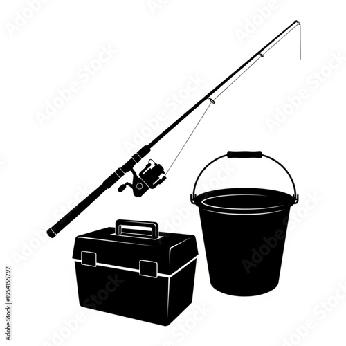 Fishing Rod Reel Tackle Box Bucket.