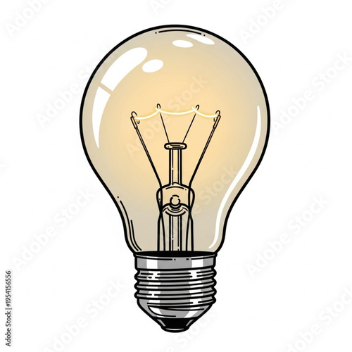 Illustration of a glowing light bulb.
