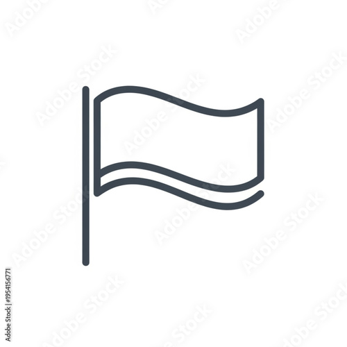 Simple Line Drawing of a Flag.
