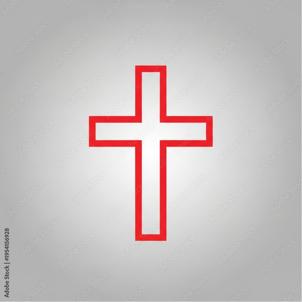 Fototapeta premium Red Christian Cross Symbol Icon.
