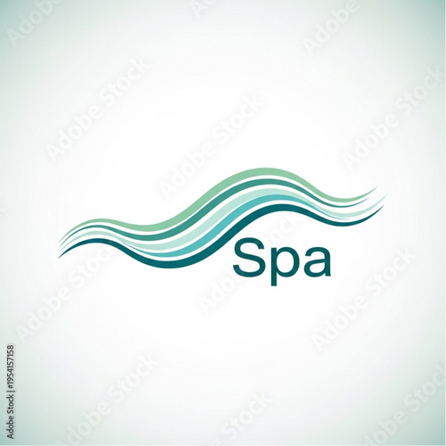 Spa Logo Design with Wavy Lines.