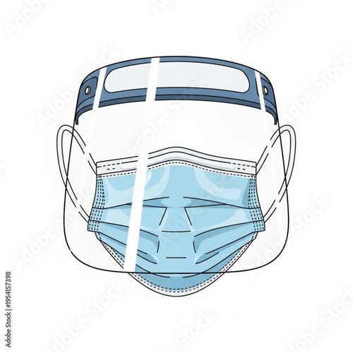 Medical Face Mask Protective Equipment Illustration.