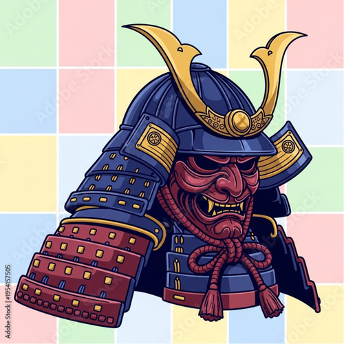 Samurai Warrior Helmet with Dragon Face.