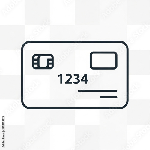 Simple Line Illustration of Credit Card.