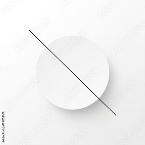 White Circle with Diagonal Black Line.