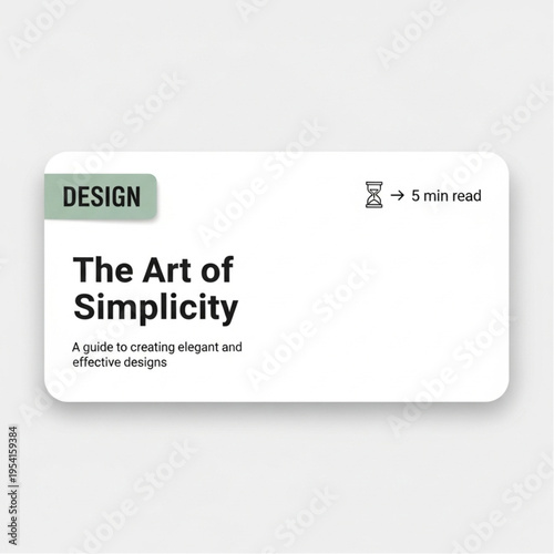 The Art of Simplicity Design Concept Card.