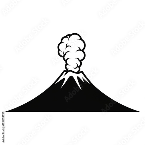 Volcano Erupting with Smoke and Ash.