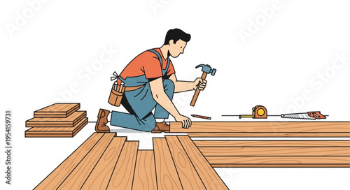 carpenter with wood saw