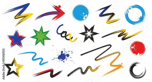 set of colorful stars