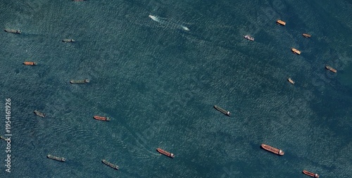 Photography Ships in Singapore Strait Satellite Image