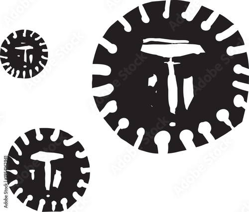 Woodcut expressionist style image of  covid spreaders