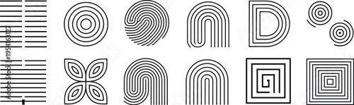 Abstract Geometric Shapes and Patterns Collection abstract, geometric, shapes