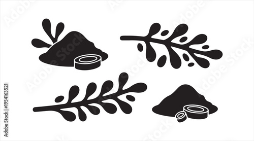 Cinnamon silhouette pack simple aromatic spice icons for food and kitchen design