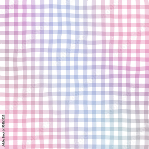 Pink Purple Gradient Plaid Gingham Madras Check Hand Drawn Background Pattern Overlay
