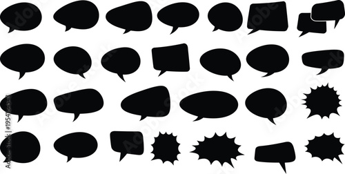Huge Collection of Hand Drawn Comic Speech Bubbles and Blank Cartoon Dialogue Balloons