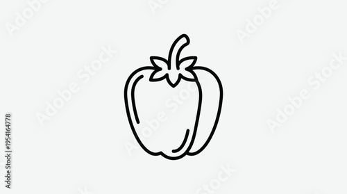 Fresh Bell Pepper Vegetable Illustration.