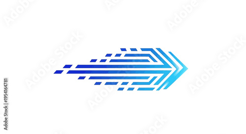 Blue Arrow Pointing Right Direction Sign.