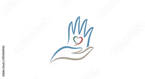 Hand with heart symbol on palm.
