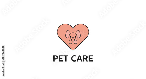 Pet care logo with dog face.