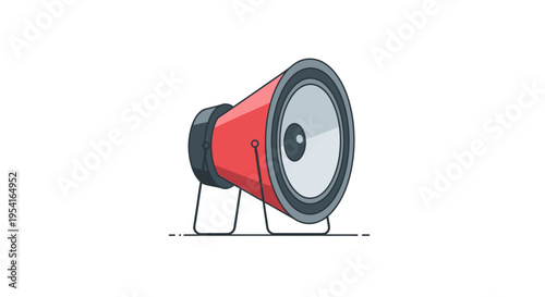 Red Loudspeaker Sound Amplifier Device.