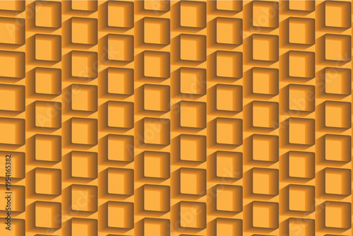 Abstract 3D Geometric Cube Pattern in Warm Orange Tones Seamless Background