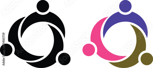 Community Connection: Intertwined figures represent the essence of community, unity, and collaboration, symbolizing the strength and interconnectedness of individuals working together.