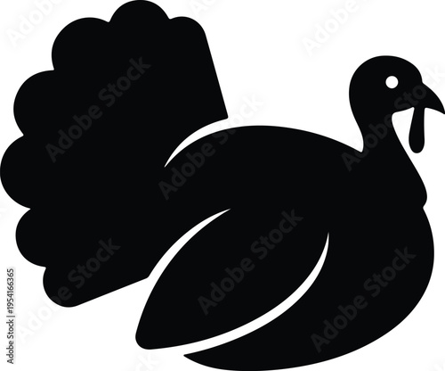 Vector silhouette minimalist turkey bird graphic icon illustration design