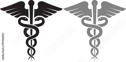 Comparison of the traditional and modern caduceus medical symbols