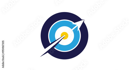 Arrow hitting bullseye on a target showing business success and achievement concept.