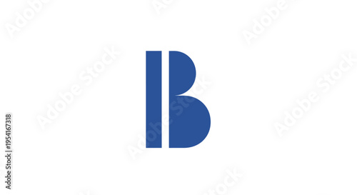 Modern blue letter B logo design isolated on white background
