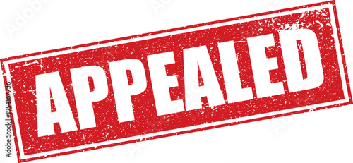 Red Appealed Rubber Stamp Sign Mark Word Text Written in Reverse Grunge Vector in Grunge Border in Transparent Background, Vintage, Svg, Png