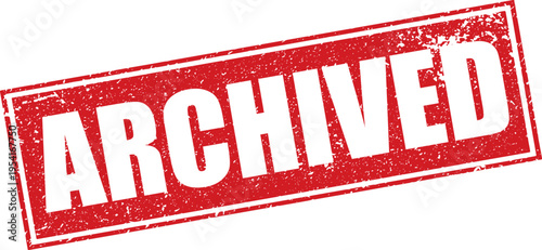 Fotografía Red Archived Rubber Stamp Sign Mark Word Text Written in Reverse Grunge Vector i