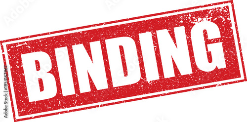 Red Binding Rubber Stamp Sign Mark Word Text Written in Reverse Grunge Vector in Grunge Border in Transparent Background, Svg, Png