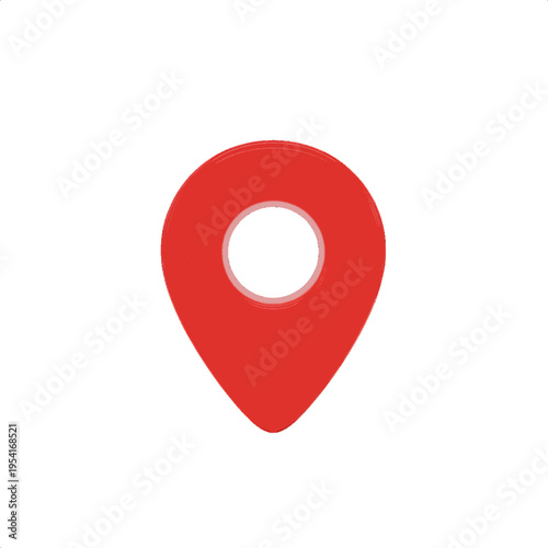 A red map pin icon on transparent background