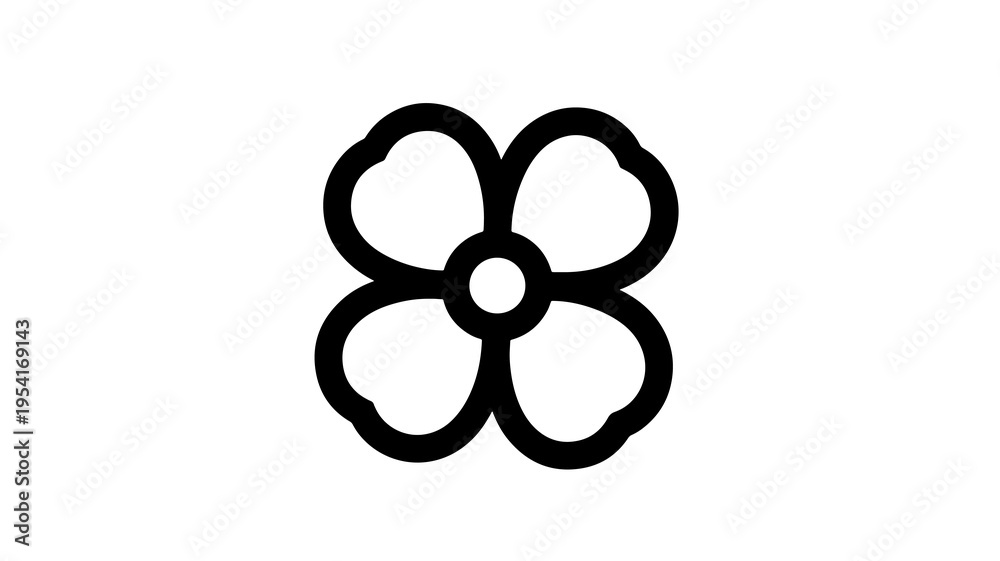 Obraz premium simple black flower icon on white background