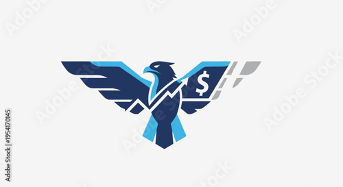 Financial Eagle Logo with Stock Market Growth and Dollar Sign