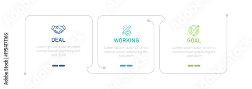 Vector design template infographic element with 3 step process or option. Vector illustration graphic design
