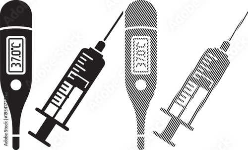 Medical devices including glucose meter and insulin syringes for diabetes management