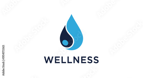 Wellness logo with water droplet symbol.
