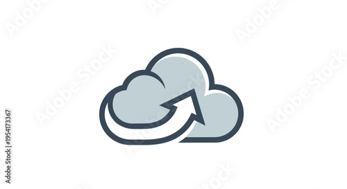 Cloud with circular arrow icon symbol.