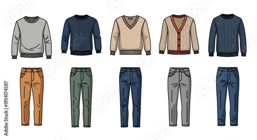 Collection of various casual clothing items.