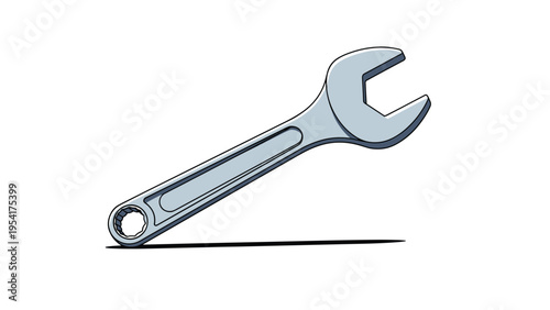 High quality metal combination wrench used for tightening and loosening bolts and nuts in automotive repair and industrial maintenance projects.