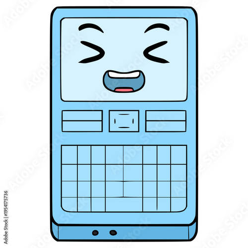 character qwerty phone illustration hand drawn isolated vector