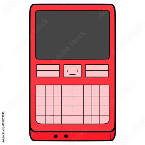 qwerty phone illustration hand drawn isolated vector