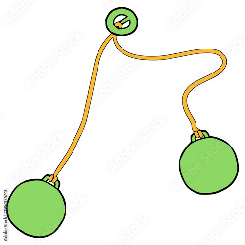 clackers illustration hand drawn isolated vector