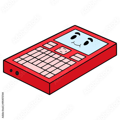 character qwerty phone illustration hand drawn isolated vector