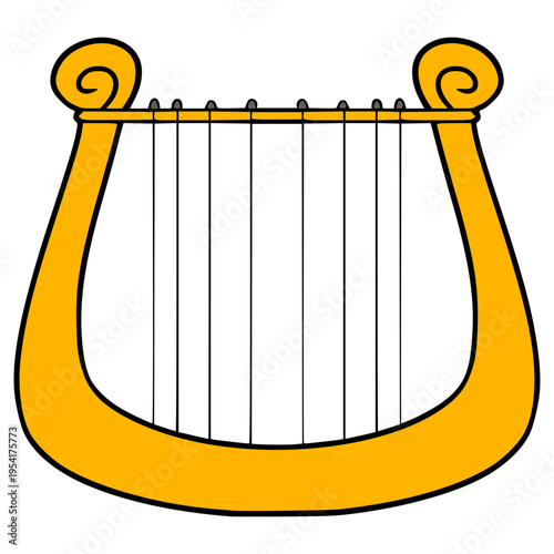 Harp illustration hand drawn isolated vector