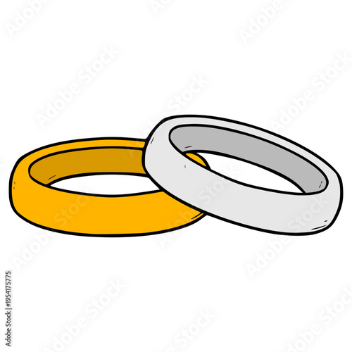 wedding rings illustration hand drawn isolated vector